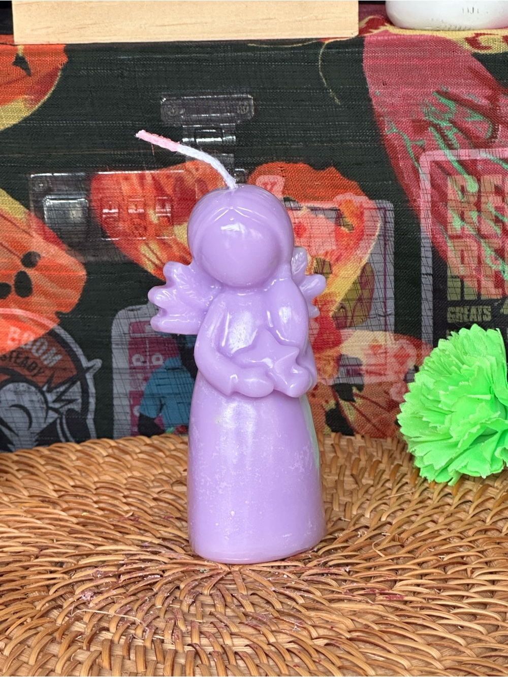 Handmade Lavender Angel Candle – Praying Angel Figure